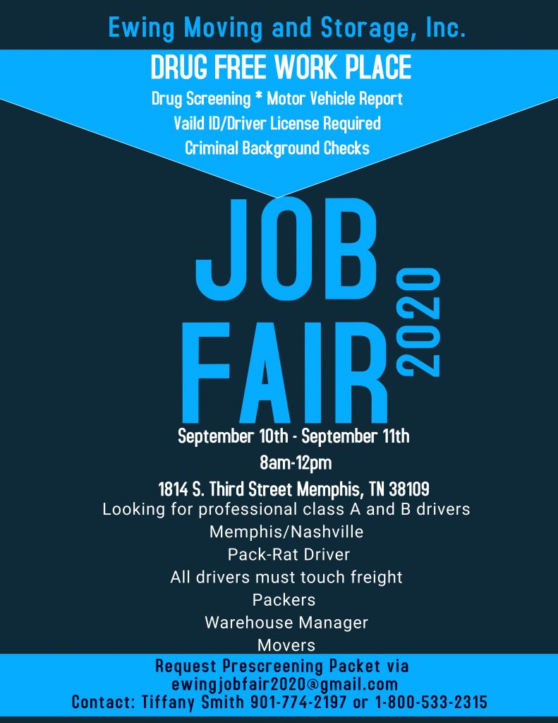 Ewing Moving And Storage Job Fair 2020 - Ewing Moving Service